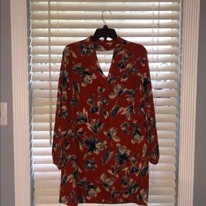 orange and blue dress